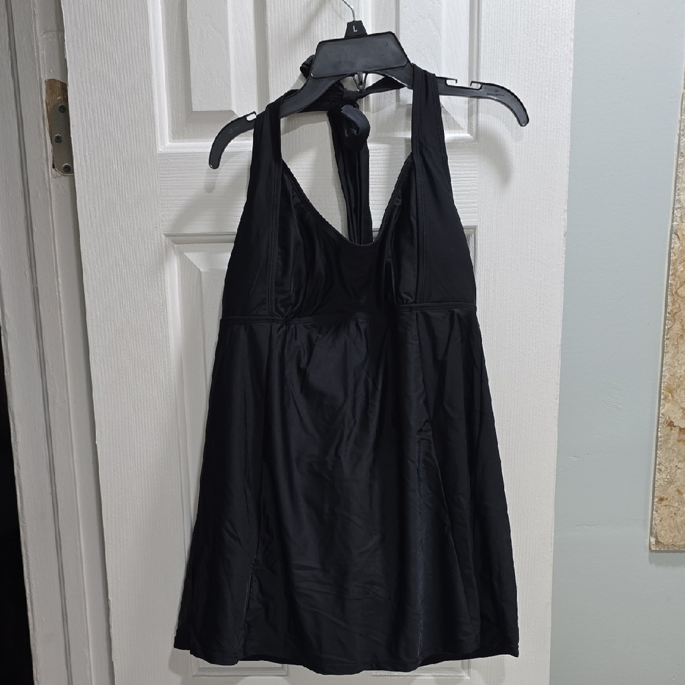 Basic Editions Black Halter Bathing Suit Size 14 Missy
